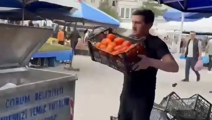 Domatesleri Çöpe Atan Pazarcıya Milyonluk Ceza Kesildi!